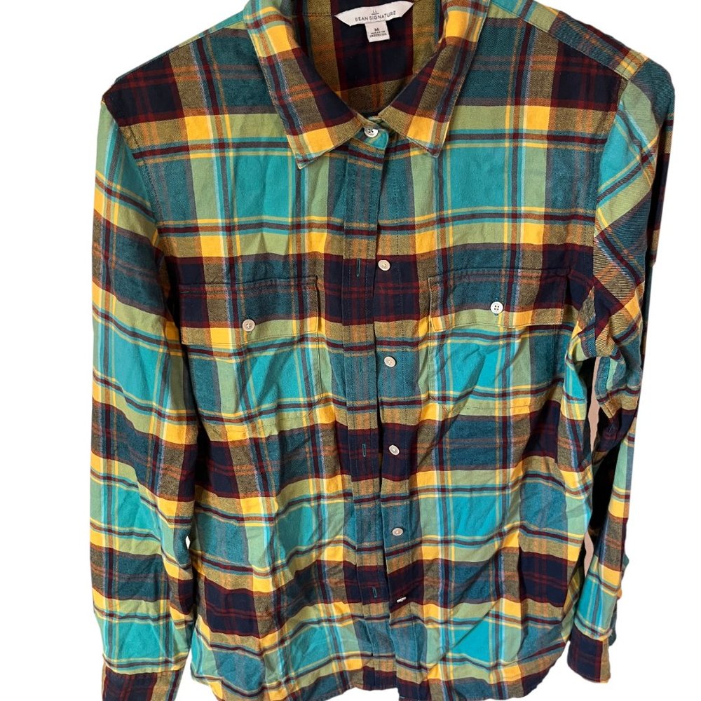 LLBean Women's Medium Signature Lightweight Flannel, Perfect Condition